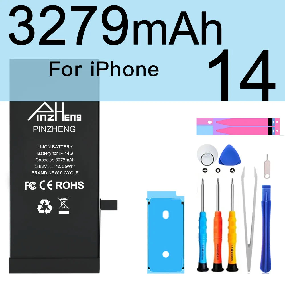 PINZHENG Real High Capacity Battery For iPhone 14 15 14 Pro 15 Pro 14 Pro Max 15 Pro Max 14 Plus 15 Plus Replacement Batteries