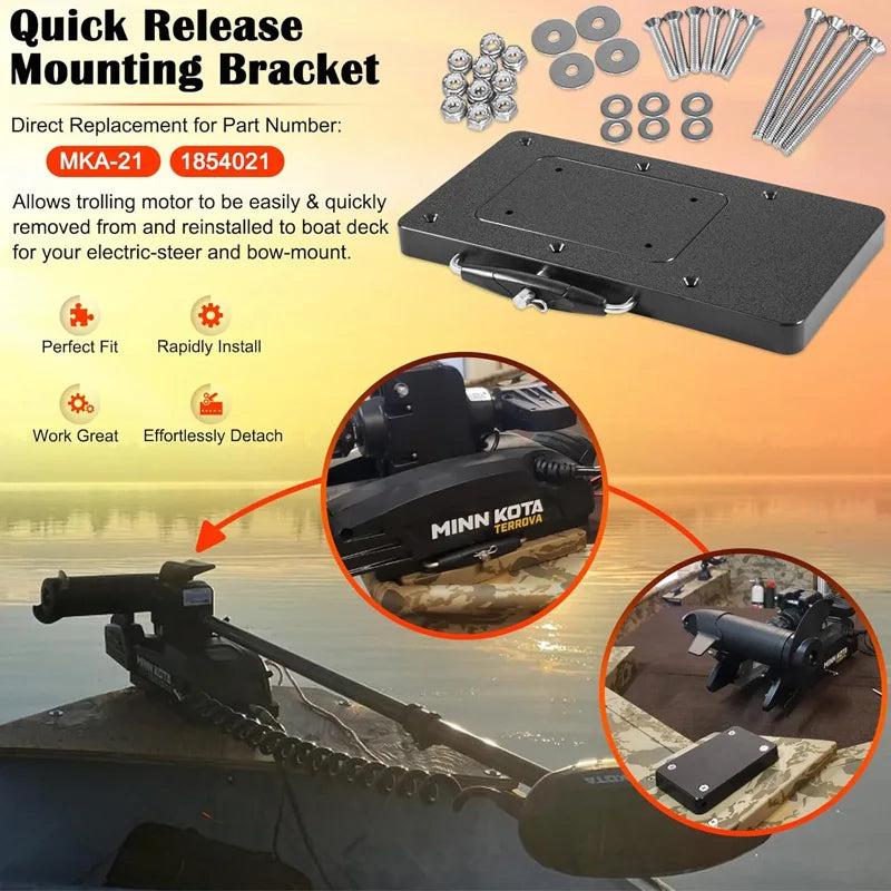 MKA-21,1854021 Composite Quick Release & Installer Bracket for Minn Kota Trolling Motors – Fits for Ulterra/Terrova/PowerDrive