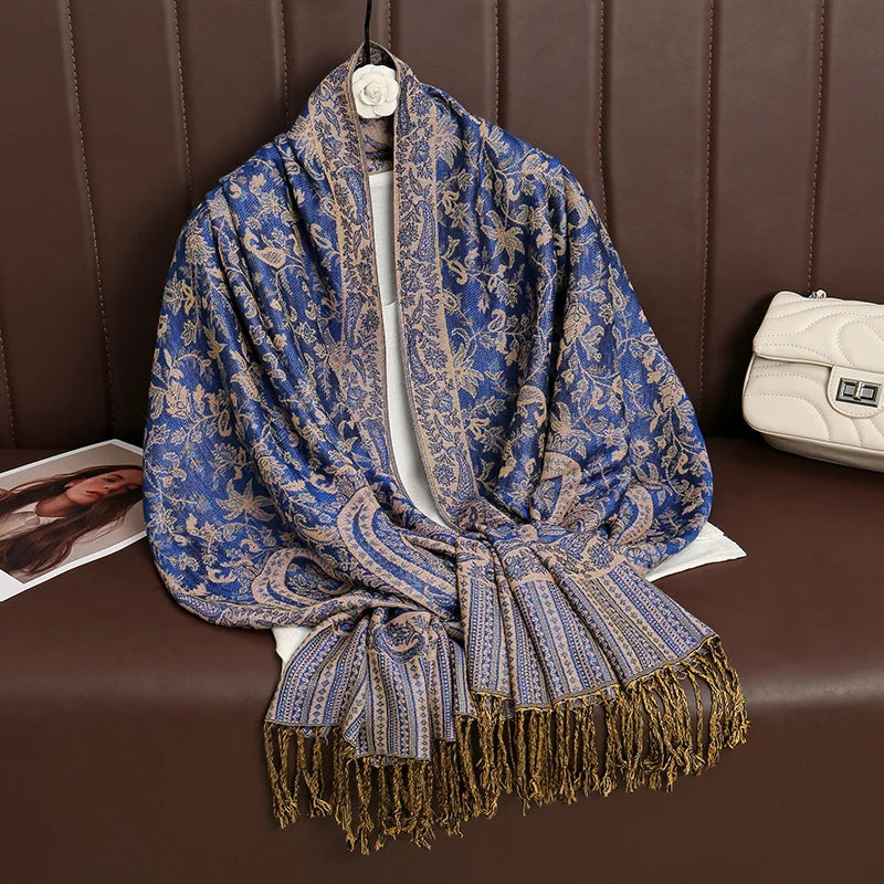 Women's Printed Pashmina Shawl, Soft Winter Scarf
