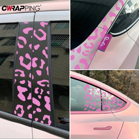 Leopard Print Car Decals Auto Stickers Waterproof DIY Decorative Auto Accessories Vinyl Sticker for Car Rear View Mirror Windows