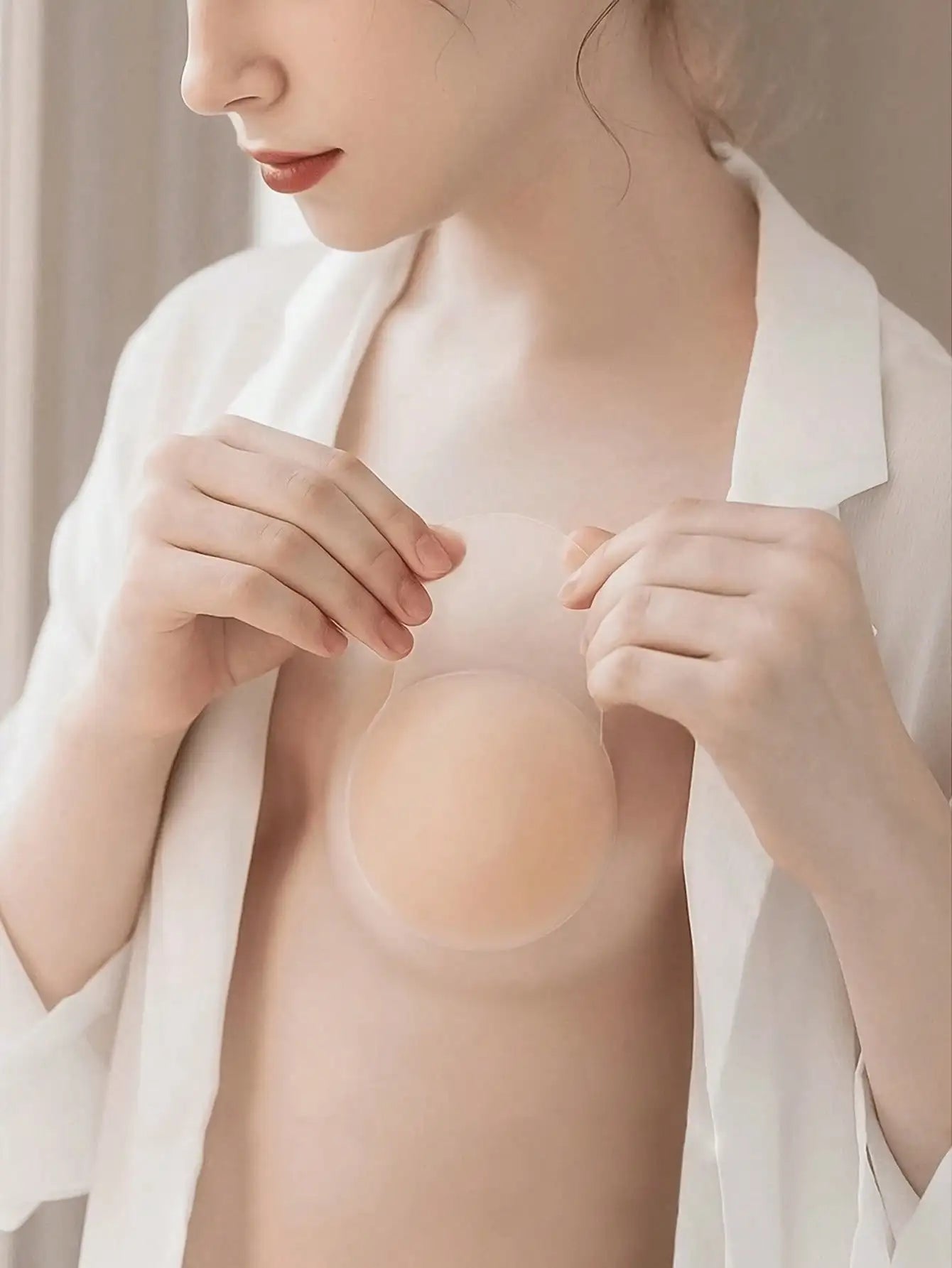 2pcs Invisible Silicone Nipple Patches - Sexy, Washable Chest Pasties With Anti-Glare & Lifting Effect,