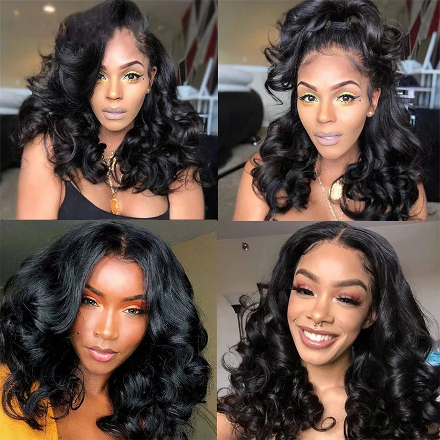 Brazilian Raw 12A Loose Wave Human Hair Bundles 100% Unprocessed Double Weft Weave Hair Extensions #1B 1/2/3/4 Body Wave Bundles