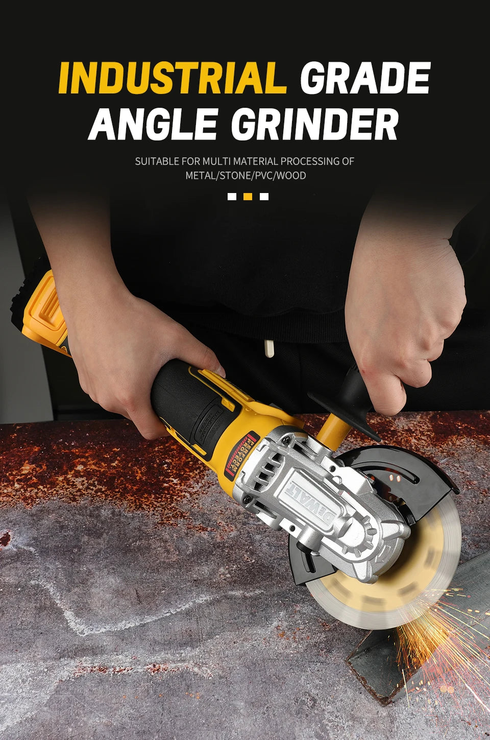 DEWALT  DCG405FN Angle Grinder 18V Brushless Motor Cordless Cutting Machine 125mm Rechargeable Handheld Polishing Machine