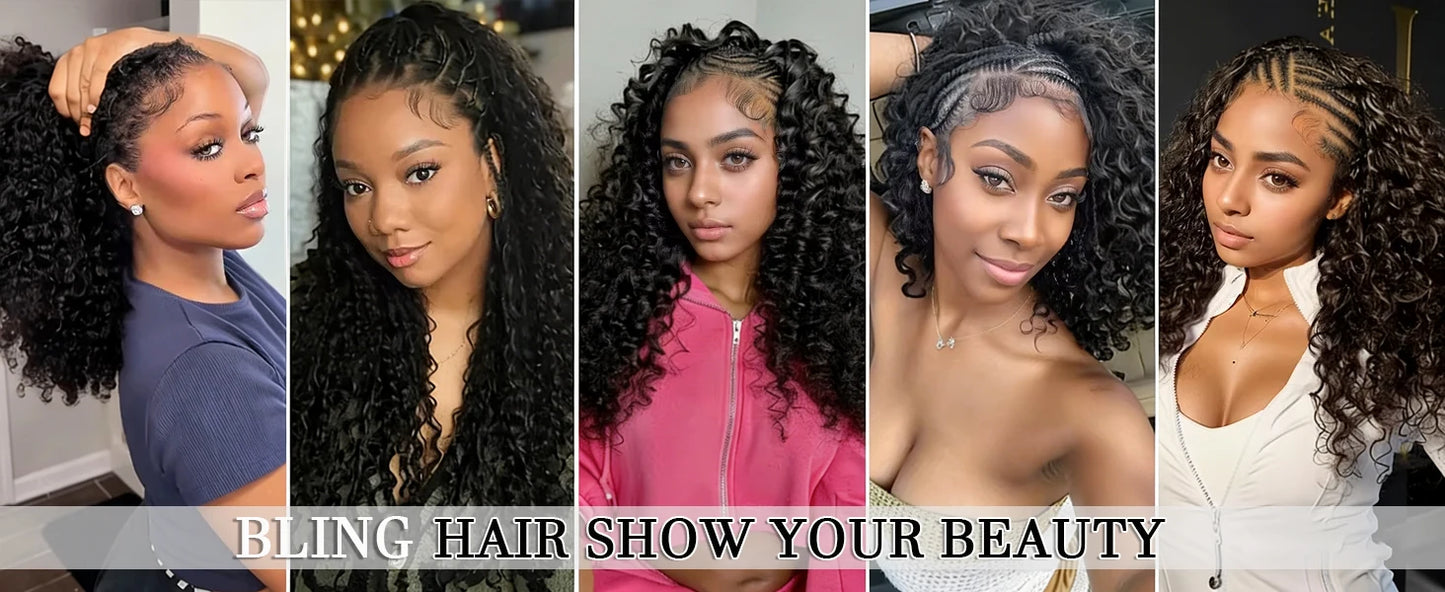 300g Burmese Kinky Curly Crochet Human Hair Knots Feather Crochet Hair Extensions Invisible Knotless Kinky Curly Braiding Hair