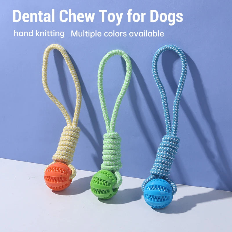 Cotton Rope & Rubber Treat Ball - Puppy Teething Toy – photo 6