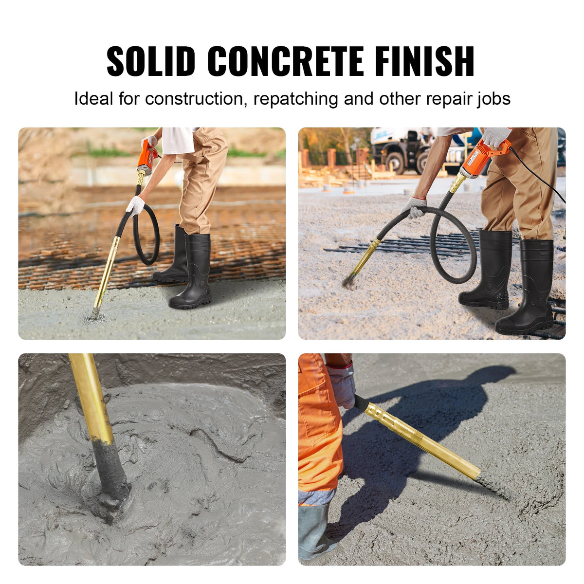 800W Concrete Vibrator, 13000 VPM Portable Pencil Cement Tool
