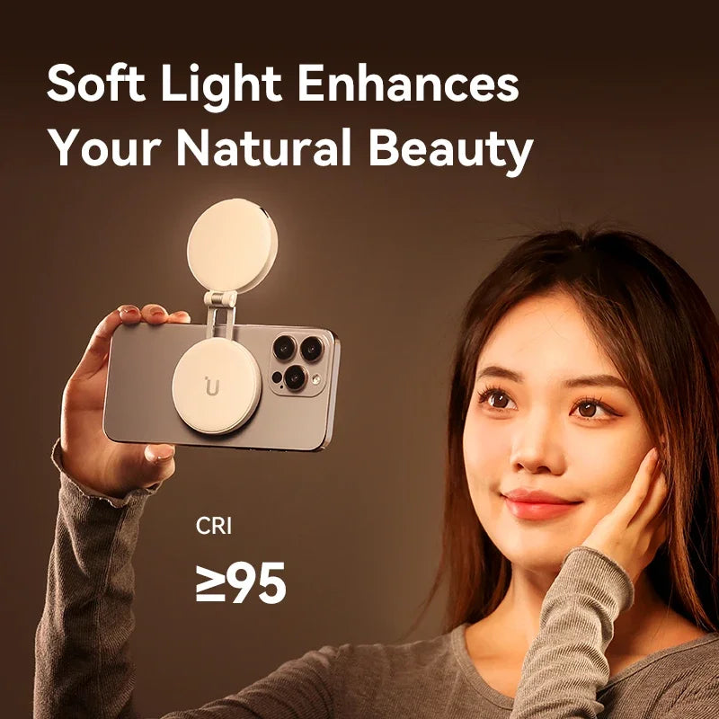 Original Ulanzi LM19 MagSafe Fill Light CRI 95+ Bi Color Flip for Vlog Livestream Photograph Magnetic Mobile Phones Compatible