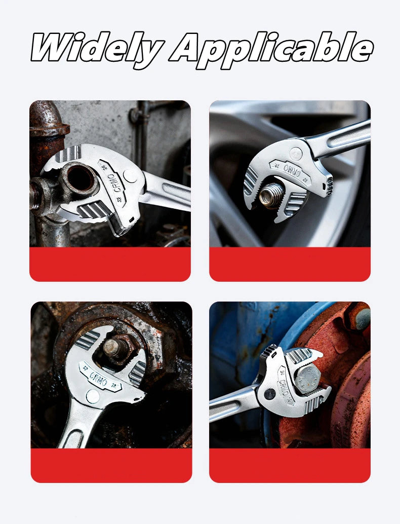 Self-Locking Spring Ratchet Wrench Heavy-Duty Industrial Crab Claw Wrench Adjustable Wide Jaw for Automotive Pipe Manufacturing