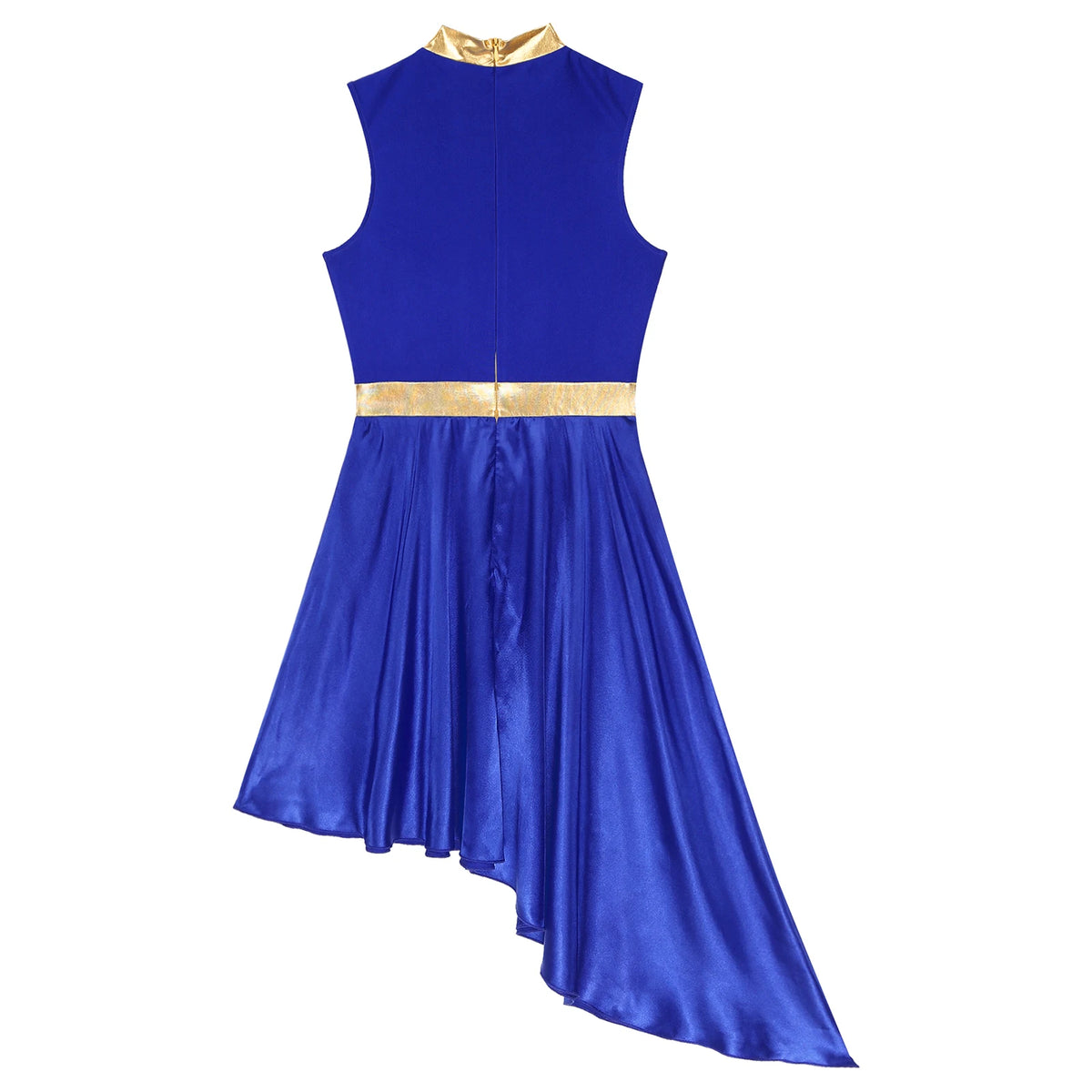 Women Modern Lyrical Dance Dress Liturgical Worship Church Choir Costume Sleeveless Asymmetrical Hem Dresses Ballroom Dancewear