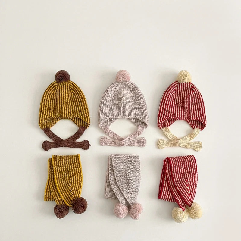 Kids Knit Hat and Scarf Set - Winter Neck Warmer Set 2-6T - photo 2