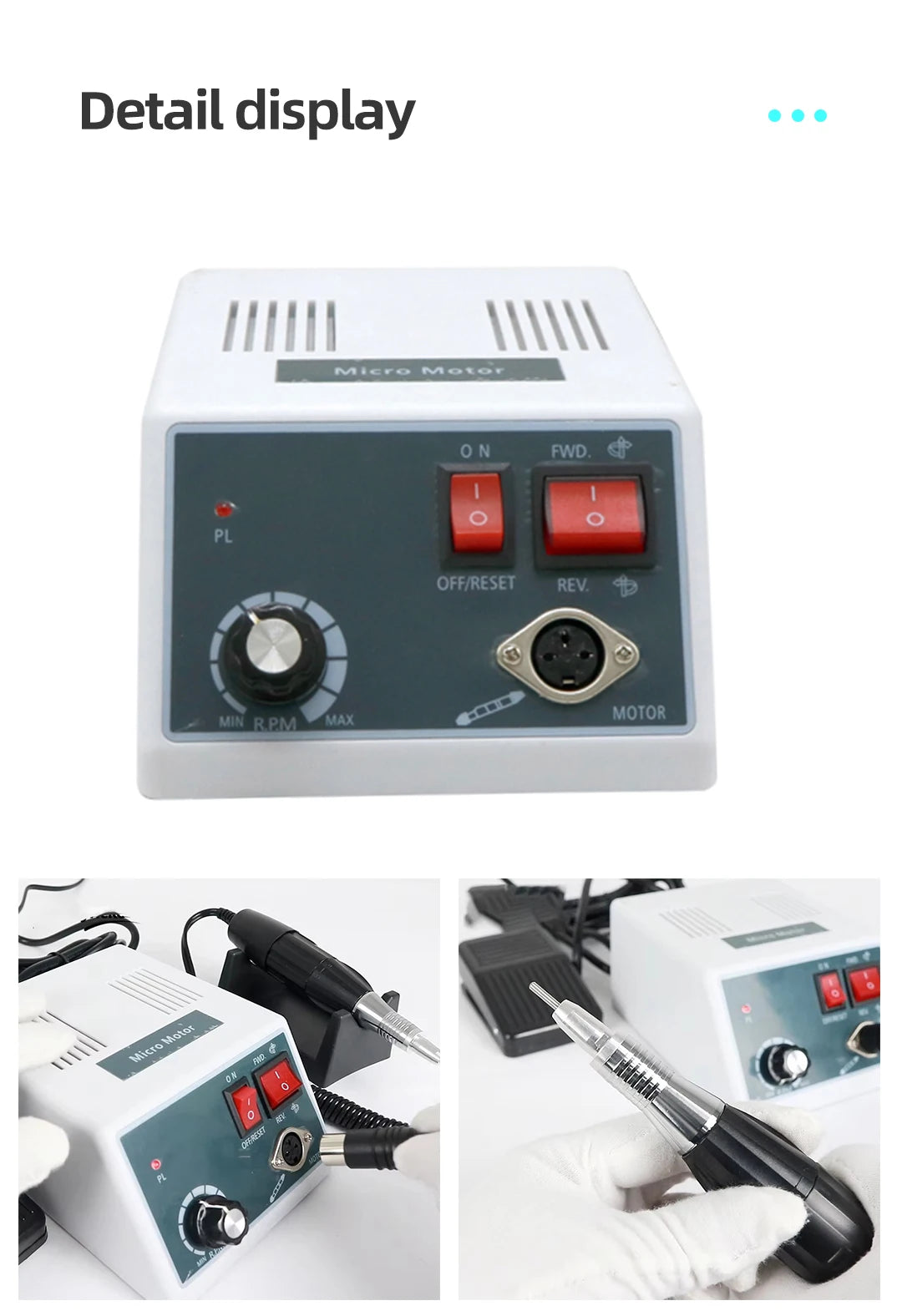 ECIN Dental Marathon Micromotor 35000RPM E TYPE 18 102 204 Handle Handpiece Polisher Grinder Lab Equipment Dentist Clinic Tools