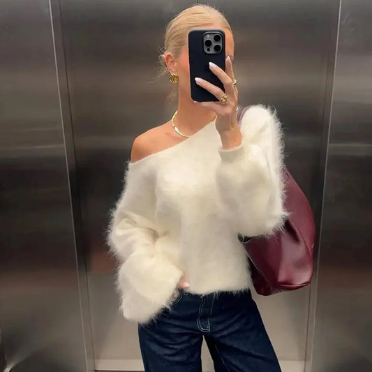 Women's Plush Loose Pullover Sweater