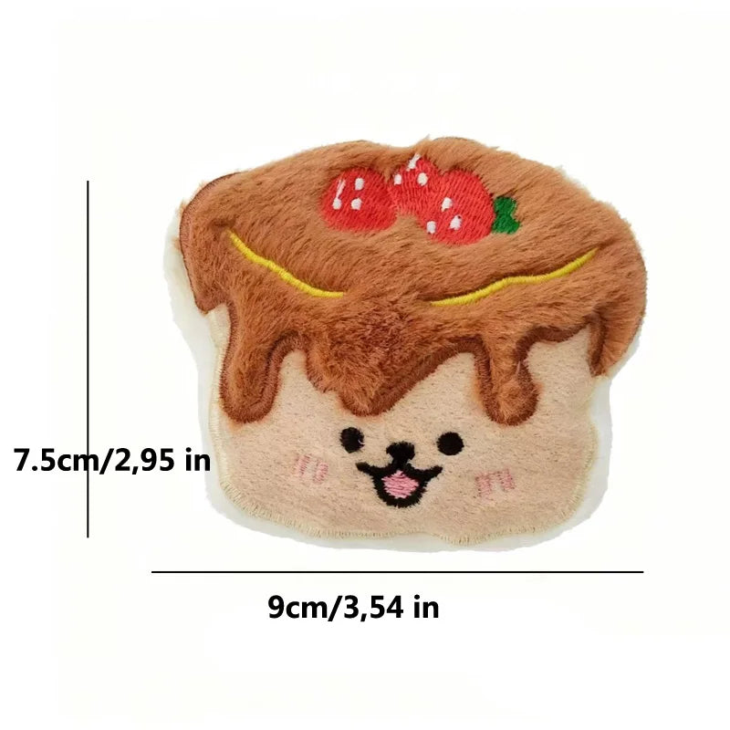 Plush Squeaky Food Dog Toys - Baguette, Pizza & Cake Shapes - photo 6