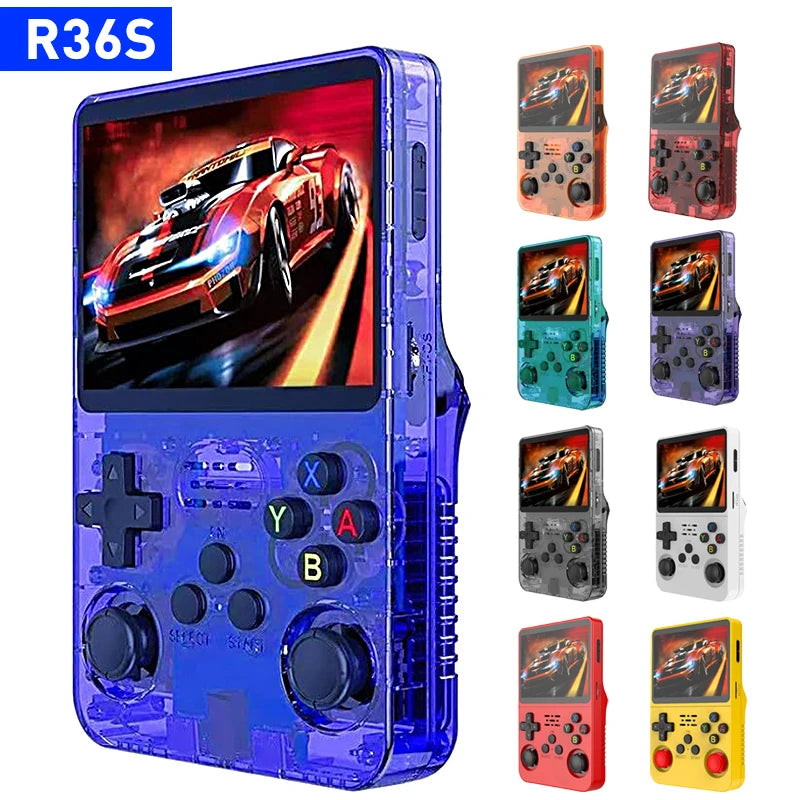 64GB/128GB Open Source R36S Video Game Console Linux System 3.5 Inch IPS Screen Orange Portable Pocket Video Player With bag