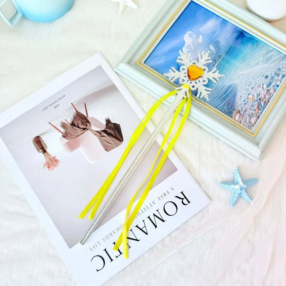 Wholesale 20pcs/lot Kids Crown Tiara Princess Magic Wand Wand Snowflake Fairy Stick Princess Show Dress Up Costume Accessories