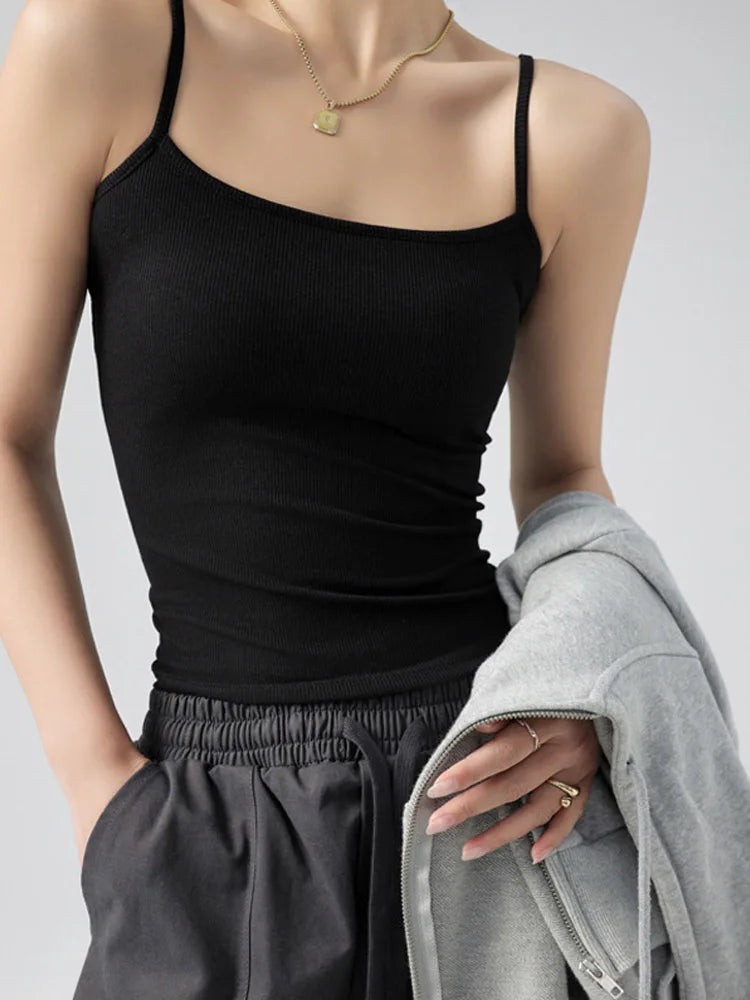 Women's Stretch Spaghetti Strap Tank Top - Versatile & Comfy