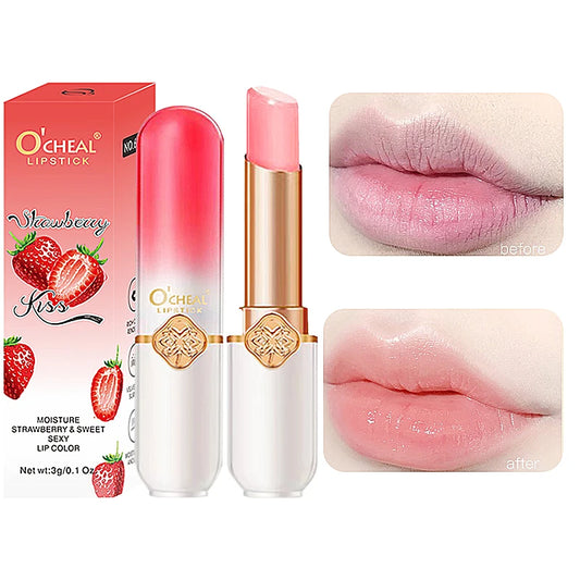 O'CHEAL Color Changing Fruit Lip Balm – Moisturizing Waterproof Temperature Changing Lipstick | Strawberry, Blueberry & Peach