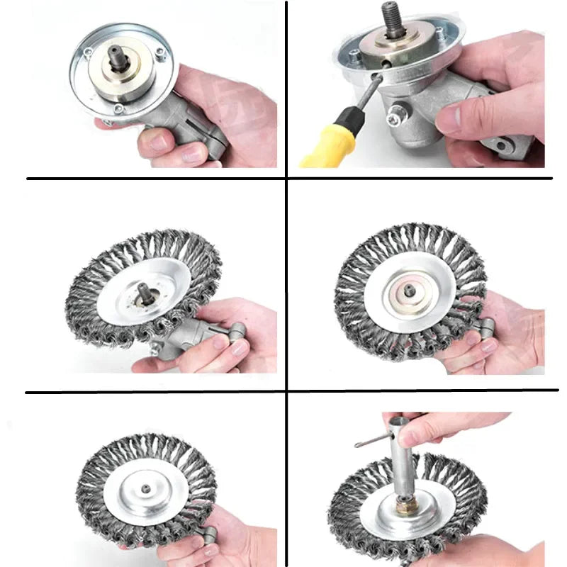 Carbon Steel Wire Trimmer Head – Break-Proof Brush Cutter Blade for Lawn Mowers (6"/8")