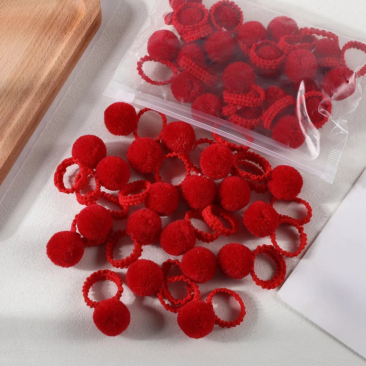 20 pcs colorful fluffy hair elastics  Kids ponytail bands  Hair accessories gift