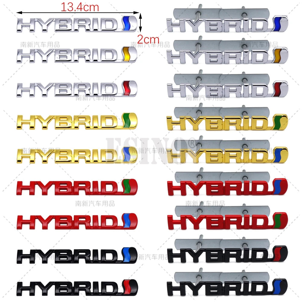 Car Styling Hybrid 3D Grill Rear Trunk Fender Metal Chrome Zinc Alloy Emblem Badge for Toyota RAV 4 Prado Camry Corolla Yaris