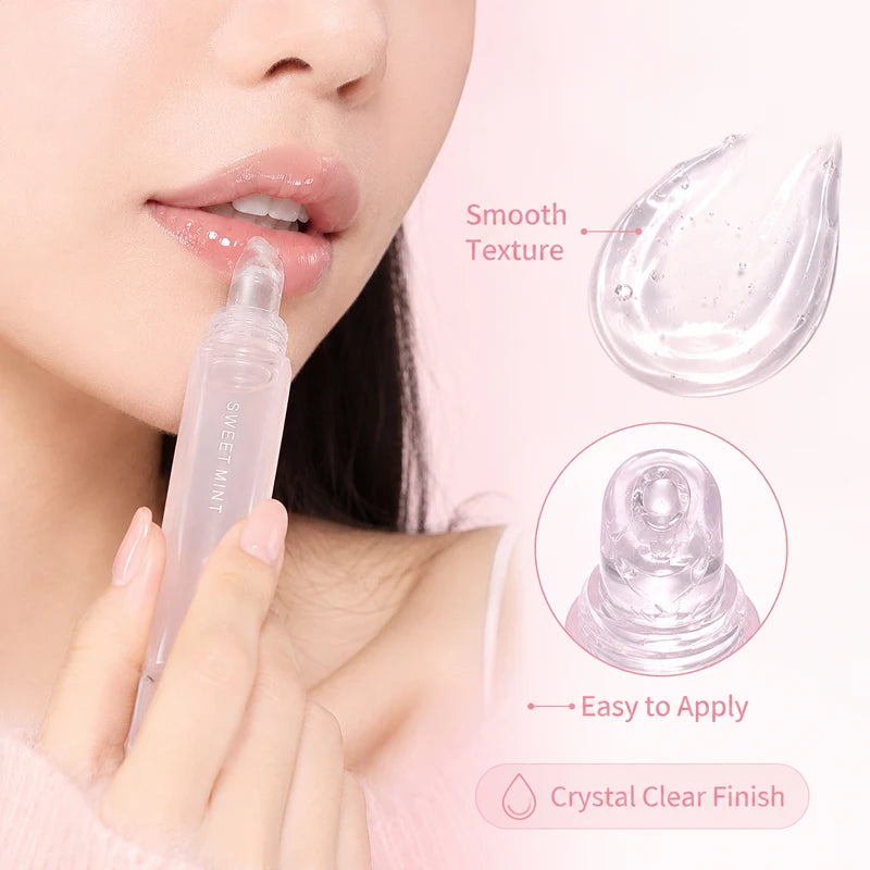 Clear Hydrating Lip Balm Transparent Lip Gloss Non-Sticky Moisturizing Lip Care for Dry Chapped Lips Women Daily Use