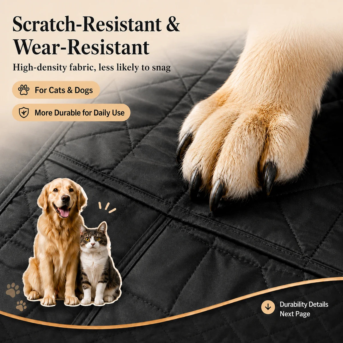 Pet Car Seat Cover - Front or Rear Bench, Waterproof – photo 5