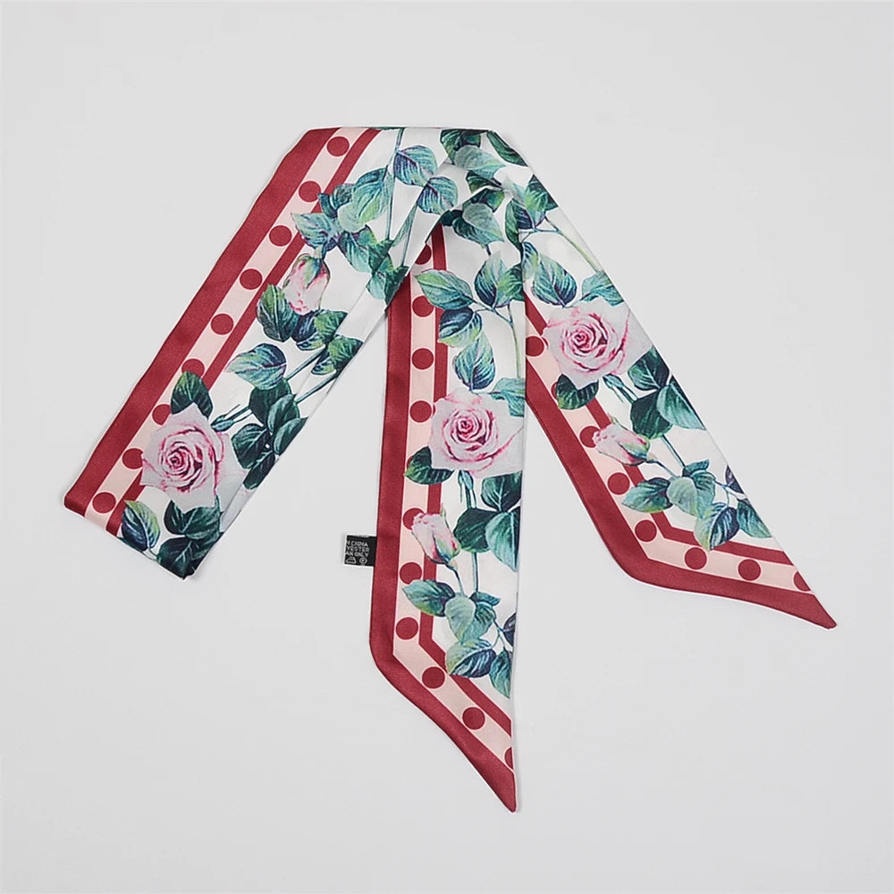 Tarot Constellation Silk Scarf for Women - Skinny Twill Neckerchief