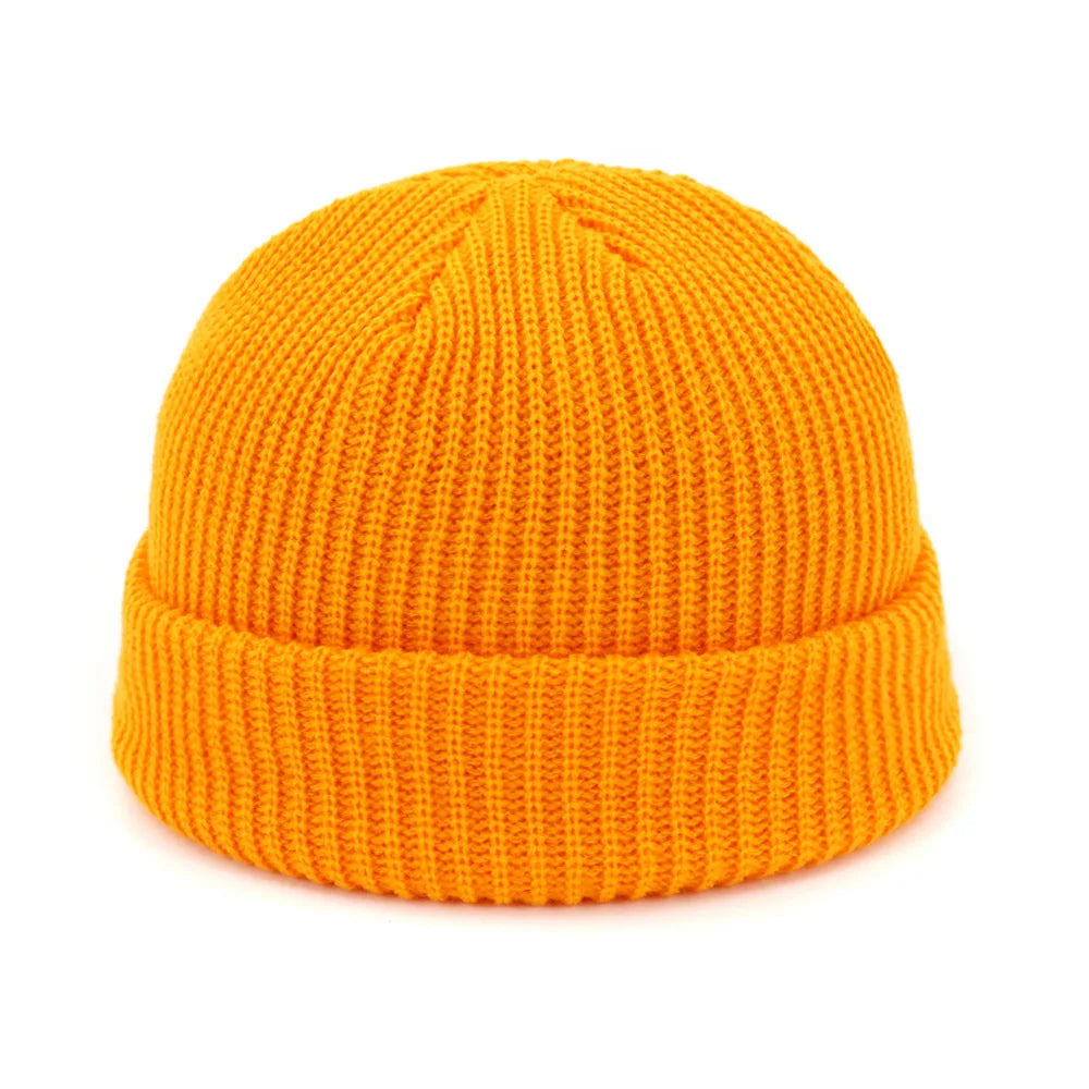 Retro Sailor Knit Beanie - Short Roll-Up Cuff Skull Cap, Unisex - photo 7