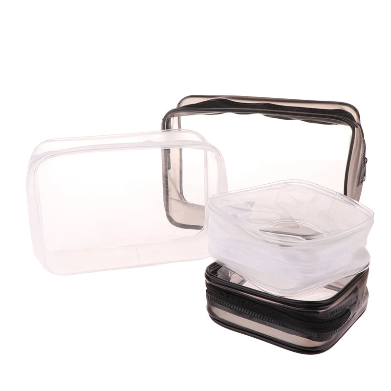1Pc Clear Makeup Bag Fashion Transparent Travel Portable Mini Wash Storage Bags Women Zipper Organizer Cosmetic Bag