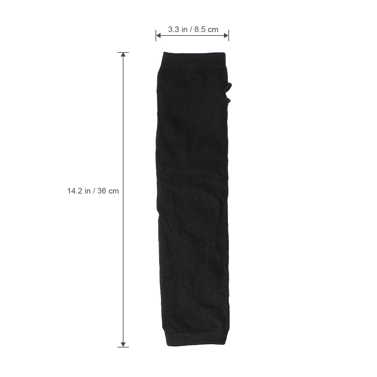 Women's Long Fingerless Arm Warmers - Black Knit Hand Sleeves - photo 3