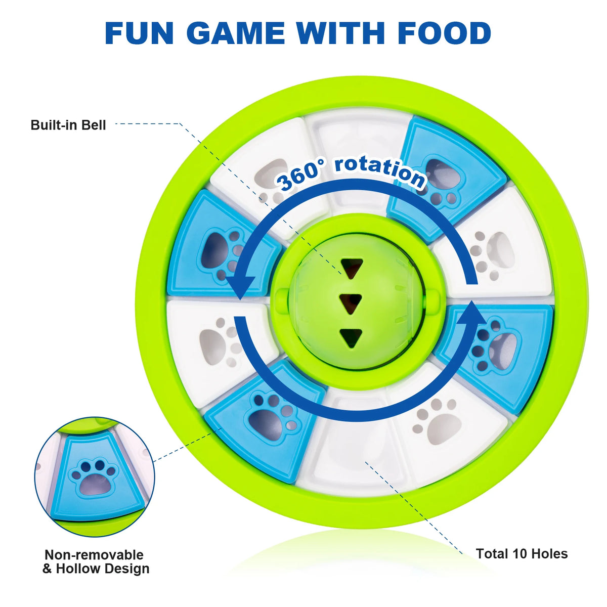 Puzzle Slow Feeder Bowl - Treat Dispenser Game for Dogs & Cats - photo 7