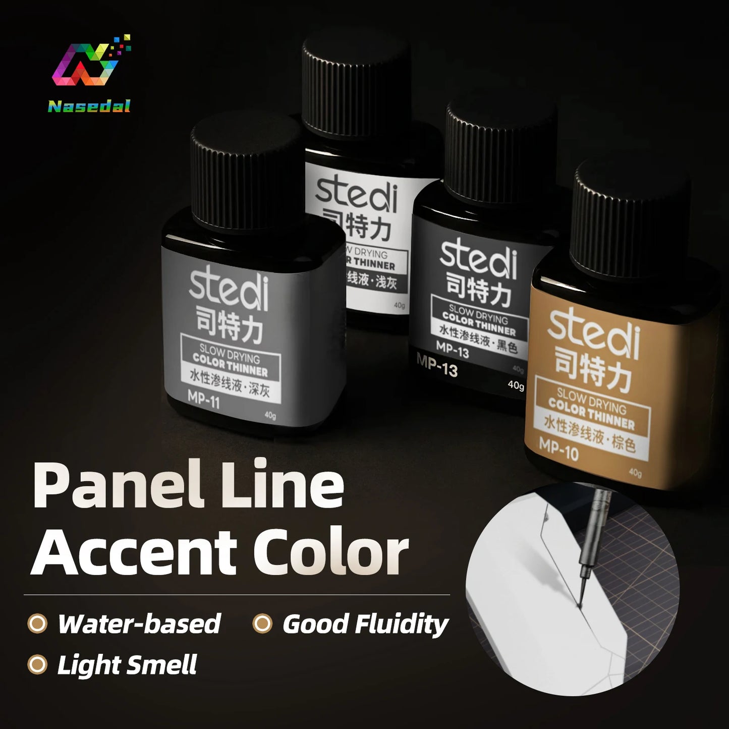 Stedi MP-07~MP-18 Weathering Acrylic Paints 40g for Gundam Military Models Panel Lining DIY Tools Kit DIY Crafting Supplies