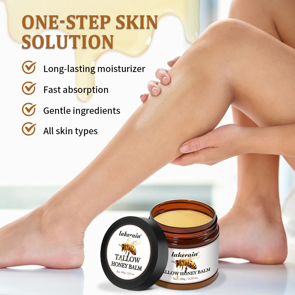 Tallow & Honey Balm for Dry, Itchy Skin - Moisturizing Face & Body Cream