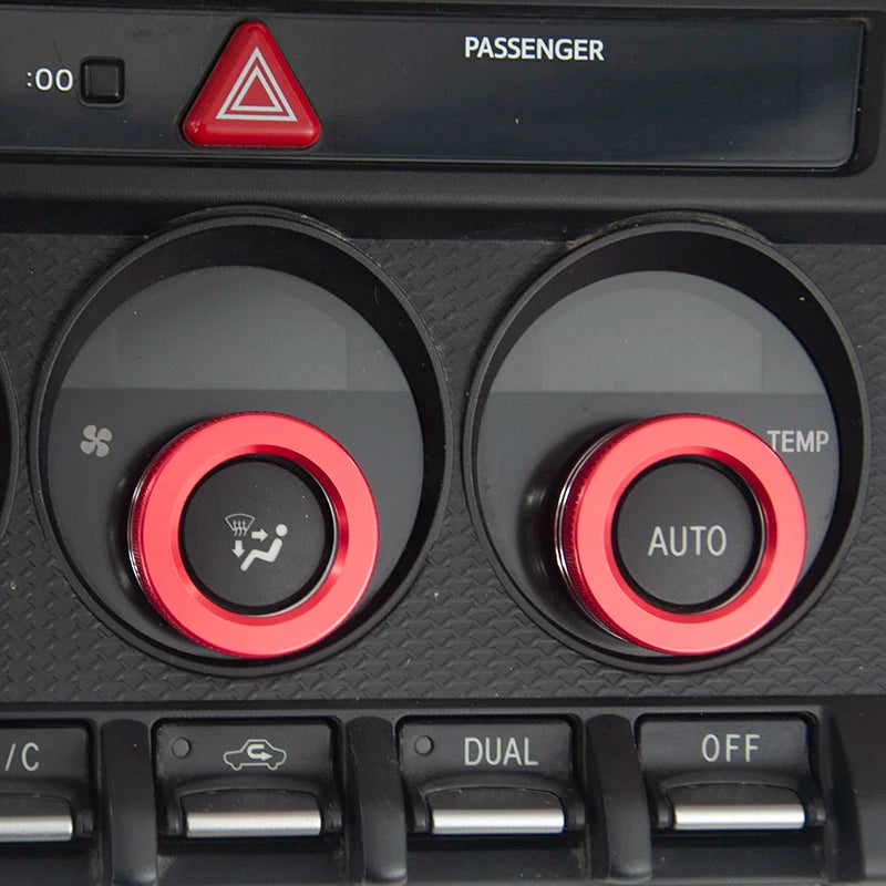 3pcs Dashboard A/C Control Knobs Decoration Ring Metal Trim Cover For Toyota 86 GT86 For Subaru BRZ 2013-2020 Car Interior