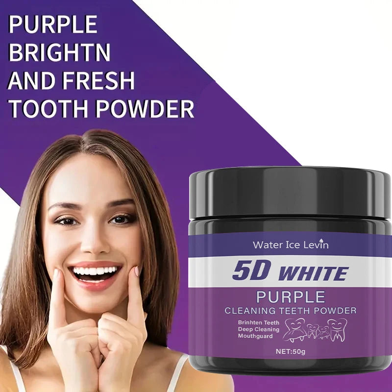 Purple Teeth Cleaning Powder - Whitens Teeth in 5 Days | Sulfate-Free