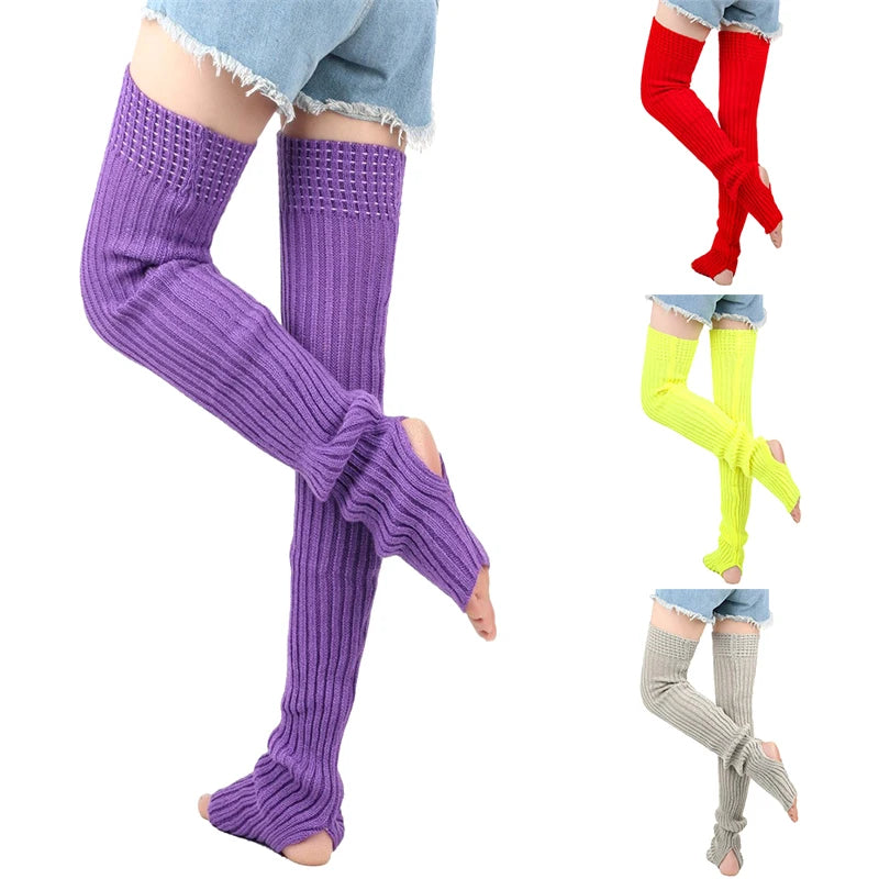 Women's 80cm Long Knit Leg Warmers - Loose Dance & Yoga Socks - photo 3
