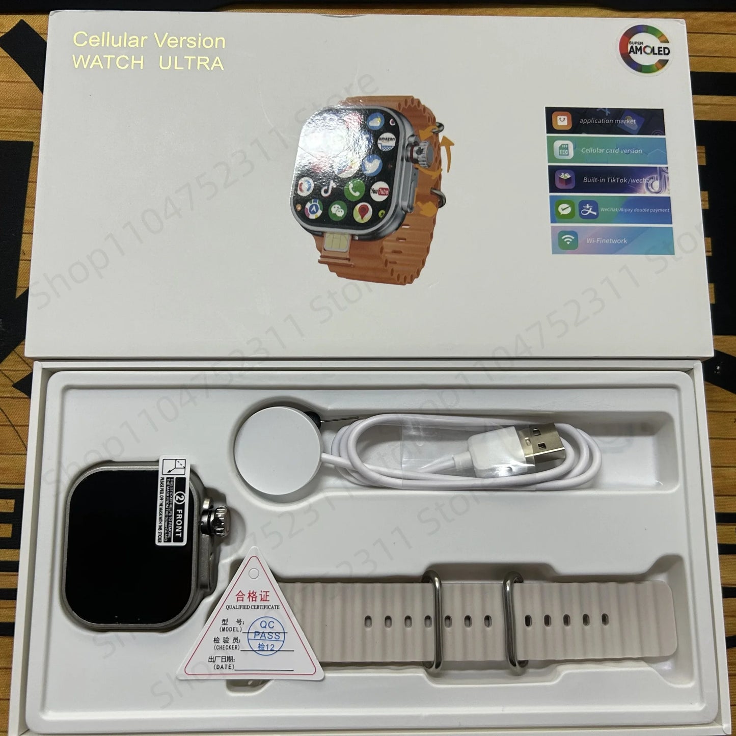 CD12 Smartwatch Upgrade Android 12.0 Smart Watch With 2.26inch Amoled Screen 180° Rotary Camera GPS WIFI Compass Sim Card Slot