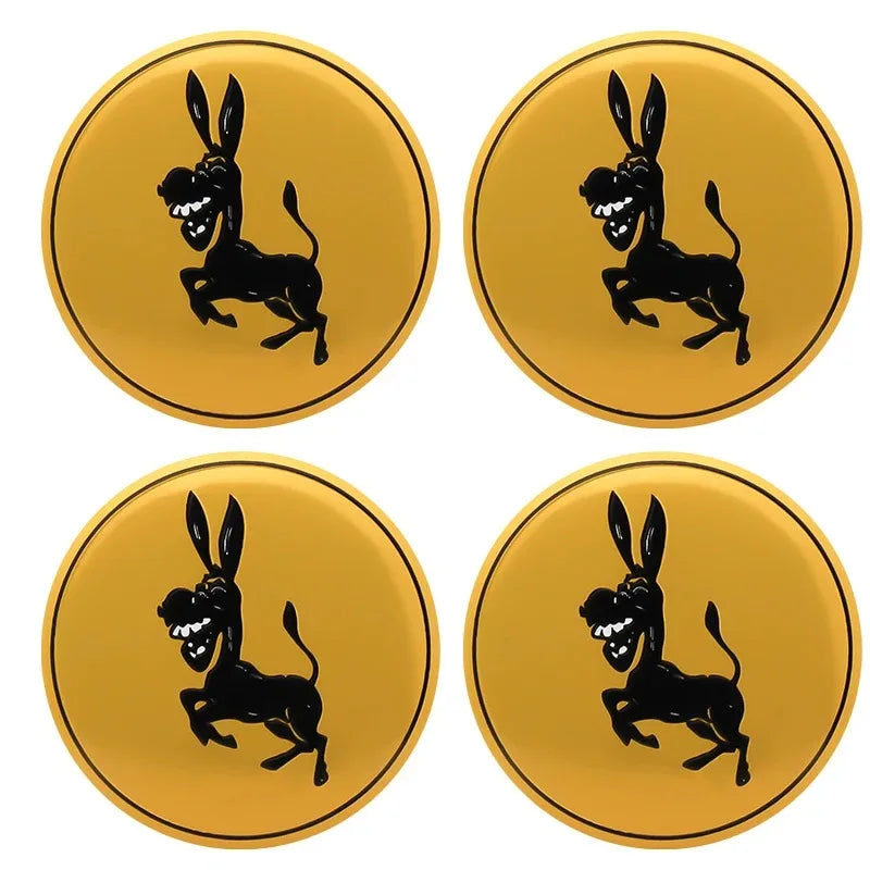 4pcs 56mm 60mm For Funny Donkey Emblem Universal Car Wheel Center Cover Hub Cap Sticker Replacement