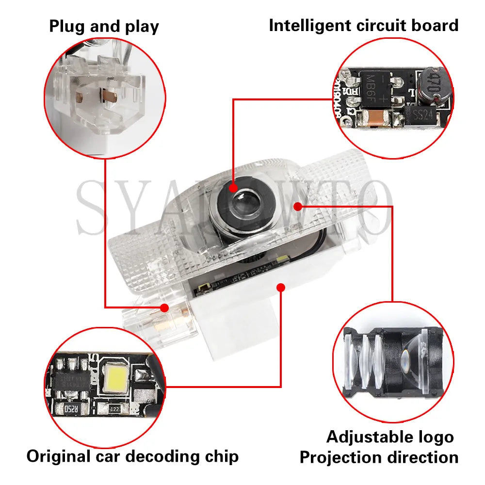 LED Car Door Logo Projector Ghost Shadow Welcome Light Accessories For TOYOTA Camry XV40 XV50 XV70 Corolla Prado150 Highlander