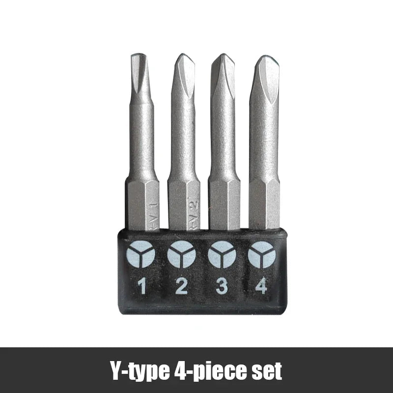 Precision Y U Shaped Triangle Screwdriver Magnetic Bit 1/4in Inner Cross Three Points Screw Driver Security Tip For Power Drill
