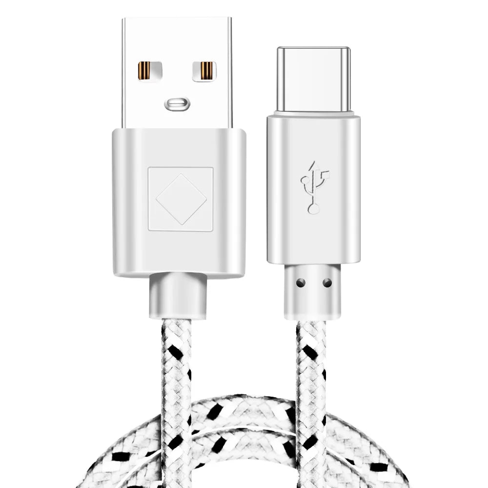USB Type C Cable Nylon Fast Charging Data Cable for Samsung S10 S9 Note 9 Oneplus xiaomi Huawei Mobile Phone Type-c USB-C Cables
