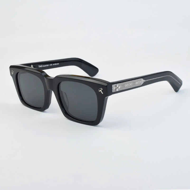 Thick Acetate Sunglasses — Japanese-Style Classic UV400 Frame