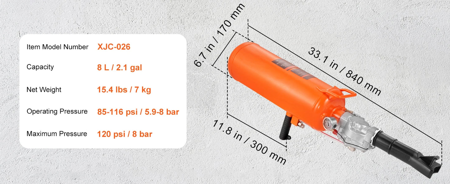 SucceBuy Tire Bead Seater 8L Air Tire Bead Blaster 120 PSI Handheld Bead Seater Upgraded Portable Tire Inflator Tool for Truck