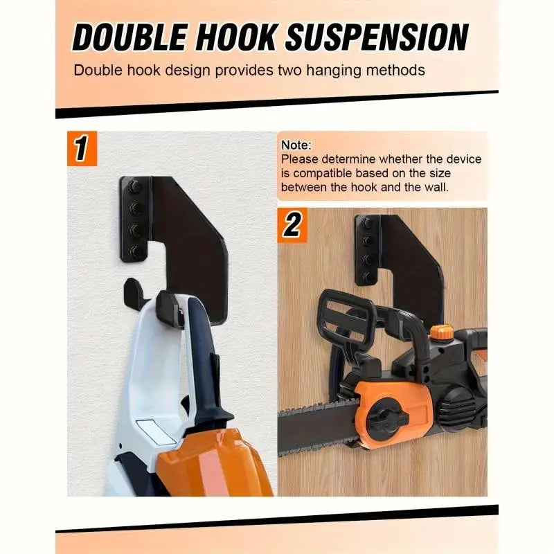 Heavy Duty Iron Chainsaw Hanger Wall Mount Storage Hook Garage Organizer for Chainsaw Power Tools Garden Tool Holder