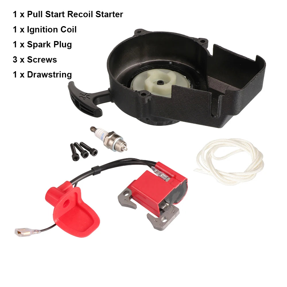 Alloy Easy Pull Recoil Start Starter Ignition Coi For 2 Stroke Engine 47cc 49cc 50cc Pocket Bike Mini Moto Dirt Bike ATV Quad