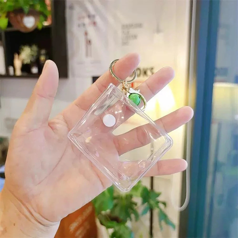 Transparent PVC Square Mini Coin Purses Case Clear Small Key Wallets Pouch Women Kids Girls Lipstick Earphone Coin Storage Bags