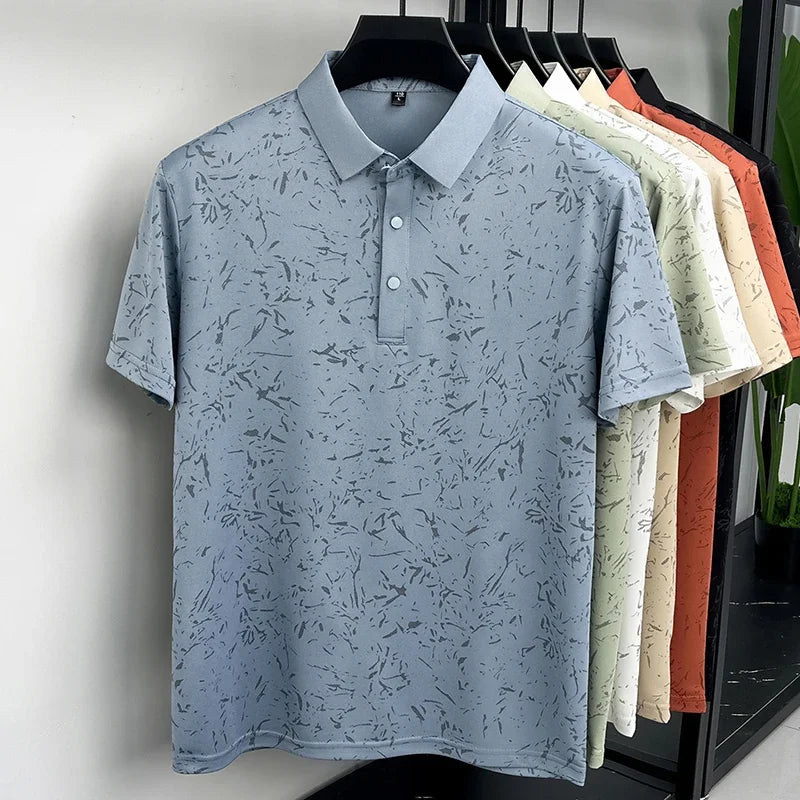 Men's Modern Polo Tee - Printed Pattern, Slim Fit Daily Style