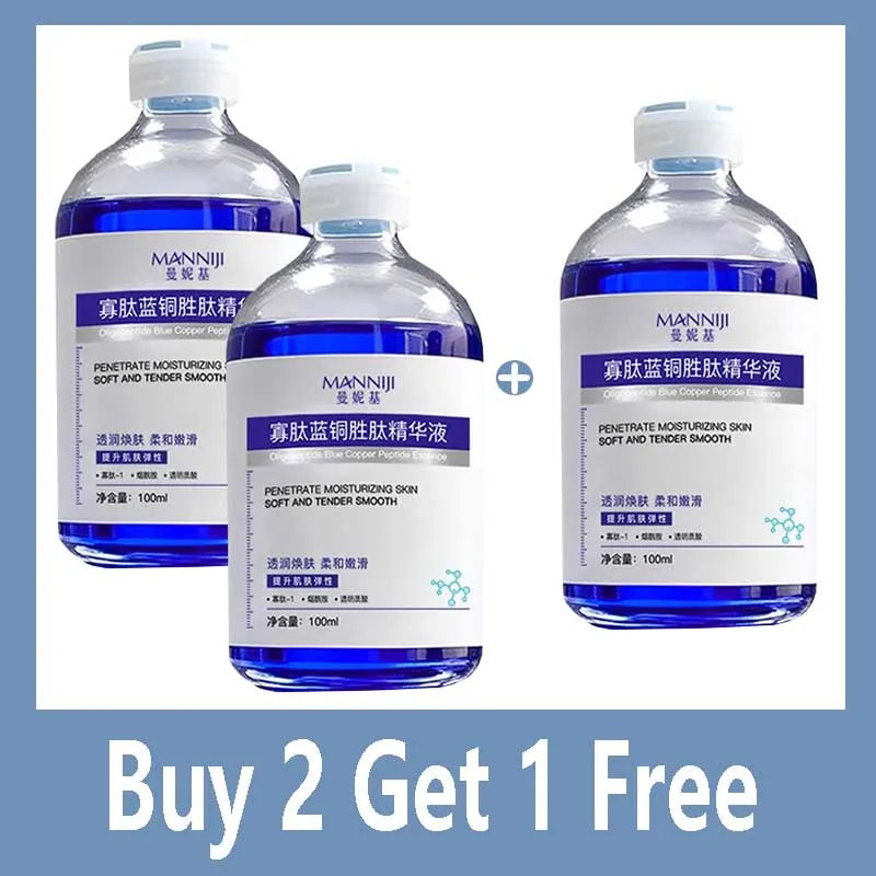 100ml blue copper peptide anti wrinkle essence - powerful concentrated liquid, creating fresh skin, non oily, fast tightening an