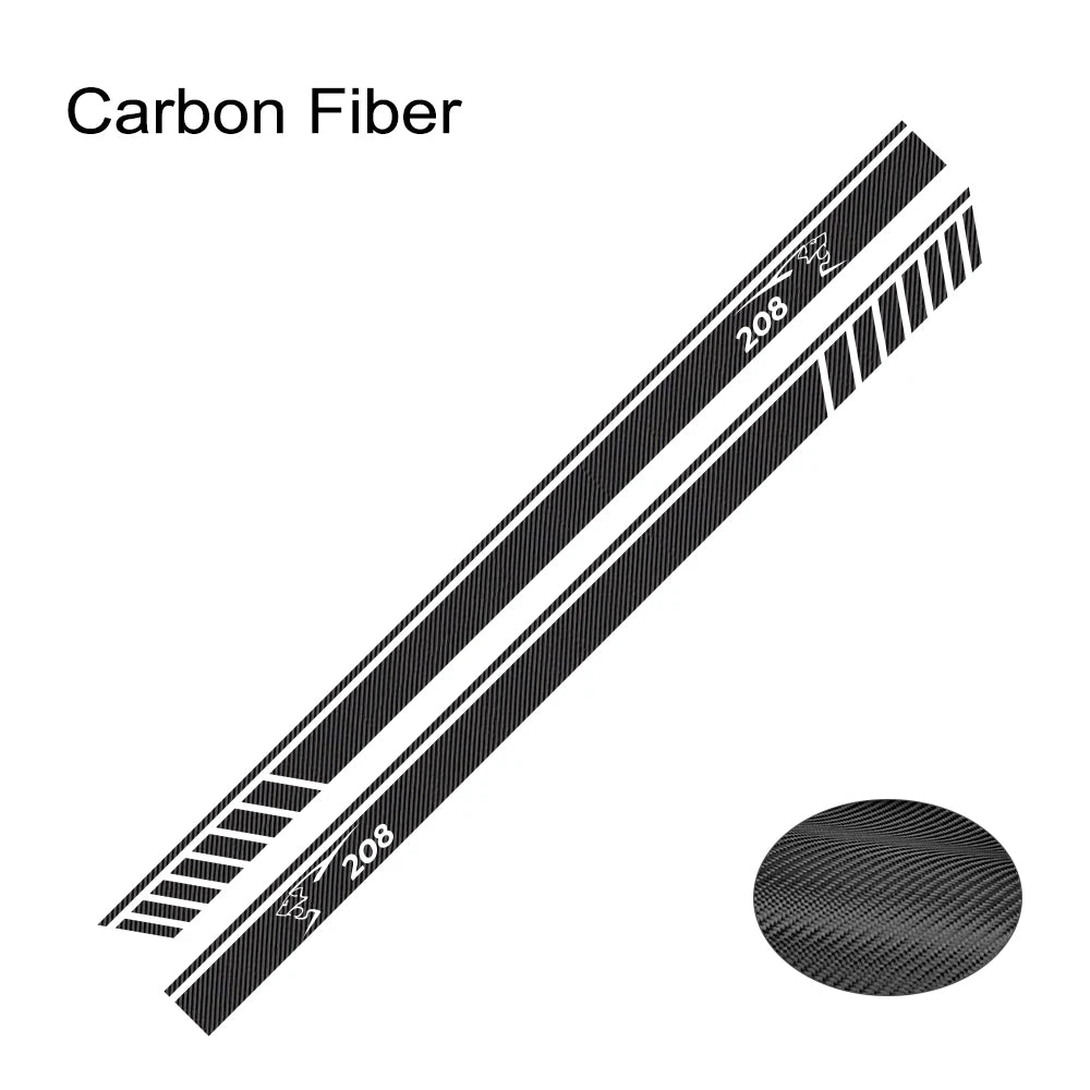 Car Door Side Stripe Decal – Vinyl Film Compatible with Peugeot 206 207 208 307 308 407 408 508 2008 5008 RCZ
