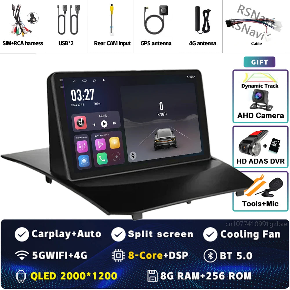 Plug and Play Android 16 Carplay Auto Qualcomm Screen Car Radio Player For Ford Fiesta 2011-2015 GPS DSP Stereo BT Navigation 4G